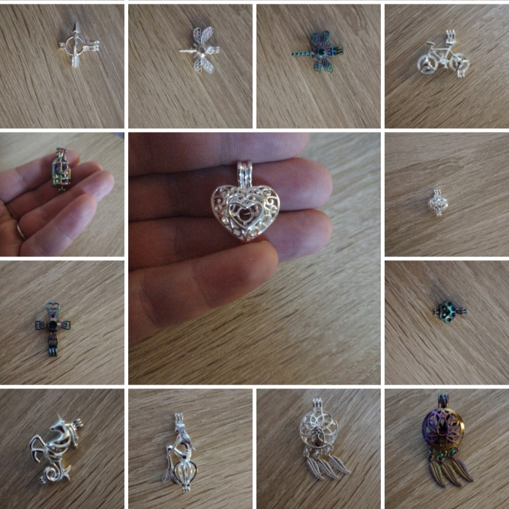 Pearl /diamond/diffuser cage pendant